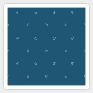 Simple flowers repeat pattern in teal background Sticker